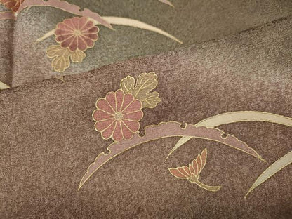 平和屋着物●訪問着　雪芝花文　暈し染め　金彩　正絹　逸品　CABM9294ut