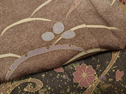 平和屋着物●訪問着　雪芝花文　暈し染め　金彩　正絹　逸品　CABM9294ut