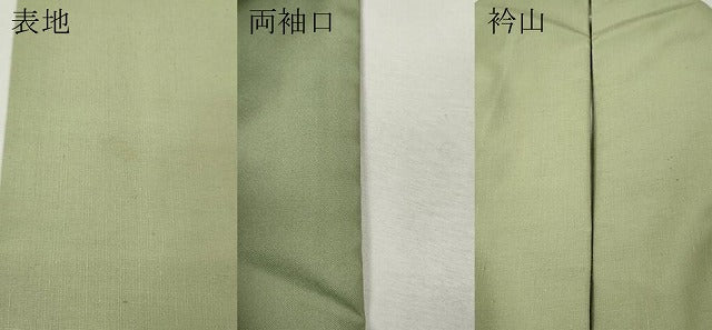 平和屋着物●結城紬　色無地　裏葉柳色　正絹　逸品　CABM9299ut