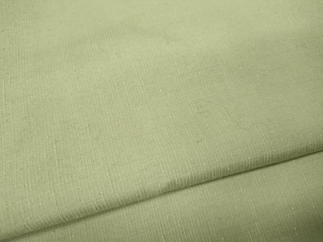 平和屋着物●結城紬　色無地　裏葉柳色　正絹　逸品　CABM9299ut