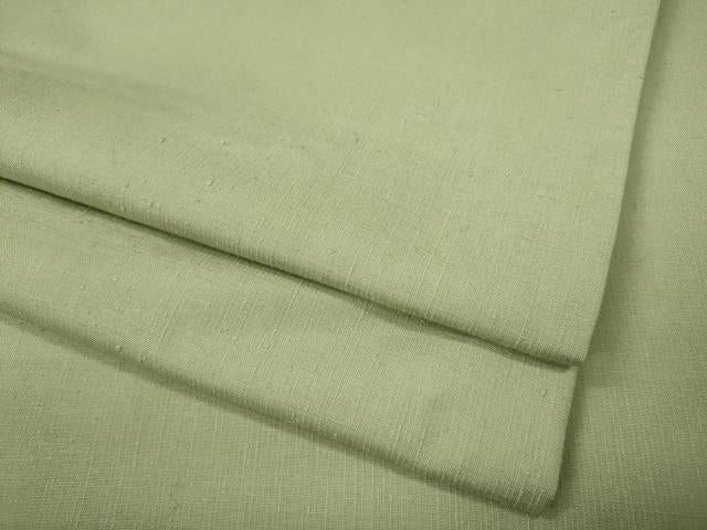 平和屋着物●結城紬　色無地　裏葉柳色　正絹　逸品　CABM9299ut