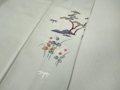 平和屋着物●訪問着　几帳陶器花文　暈し染め　金彩　正絹　逸品　未使用　CABM9301ut