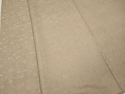 平和屋着物●上質な色無地　宝尽くし地紋　白茶色　正絹　逸品　未使用　CABM9305ut