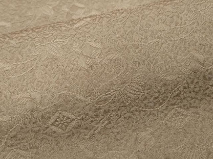 平和屋着物●上質な色無地　宝尽くし地紋　白茶色　正絹　逸品　未使用　CABM9305ut