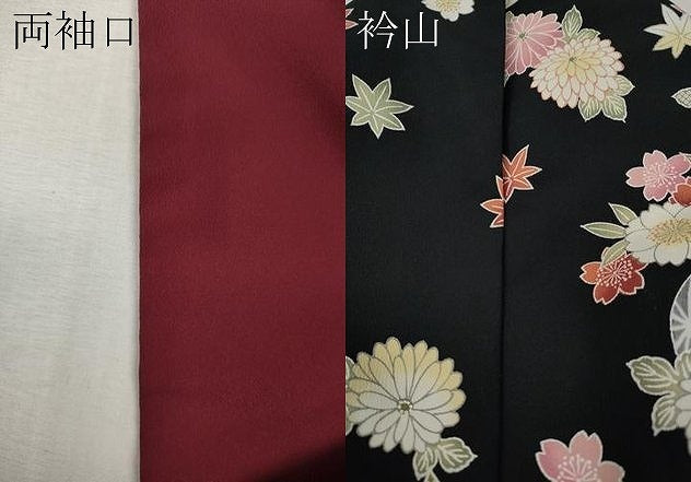 平和屋着物●小紋　花鞠文　黒地　洗える着物　CABM9310ut