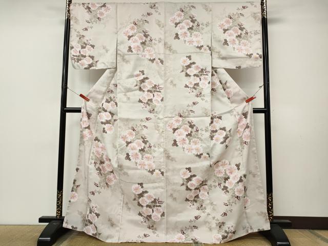 平和屋着物●小紋　草花文　洗える着物　未使用　CABM9311ut