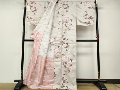 平和屋着物●小紋　草花文　洗える着物　未使用　CABM9311ut