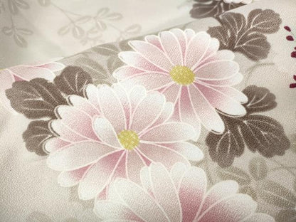 平和屋着物●小紋　草花文　洗える着物　未使用　CABM9311ut