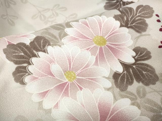 平和屋着物●小紋　草花文　洗える着物　未使用　CABM9311ut
