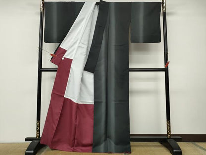 平和屋着物●小紋　紗綾形文　暈し染め　洗える着物　CABM9312ut