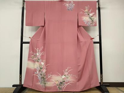 平和屋着物●訪問着　友禅　作家物　草花文　暈し染め　正絹　逸品　CABM9314ut