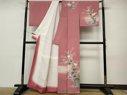 平和屋着物●訪問着　友禅　作家物　草花文　暈し染め　正絹　逸品　CABM9314ut