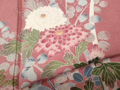 平和屋着物●訪問着　友禅　作家物　草花文　暈し染め　正絹　逸品　CABM9314ut