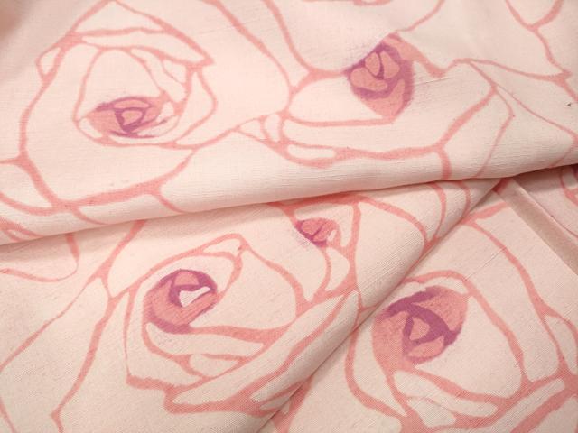 平和屋着物●上質な小紋　紬地　薔薇　ろうけつ染め　正絹　逸品　CABM9315ut