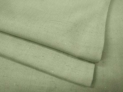 平和屋着物●結城紬　色無地　山葵色　ロング丈　正絹　逸品　CABM9317ut