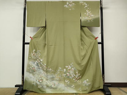 平和屋着物●訪問着　風景草花文　暈し染め　金彩　正絹　逸品　CABM9319ut