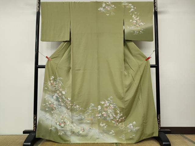 平和屋着物●訪問着　風景草花文　暈し染め　金彩　正絹　逸品　CABM9319ut