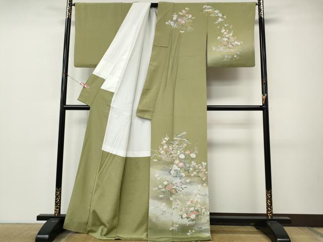 平和屋着物●訪問着　風景草花文　暈し染め　金彩　正絹　逸品　CABM9319ut