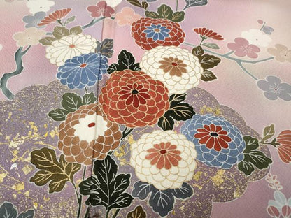 平和屋着物●訪問着　鴛鴦花文　暈し染め　金銀彩　正絹　逸品　未使用　CABM9321ut