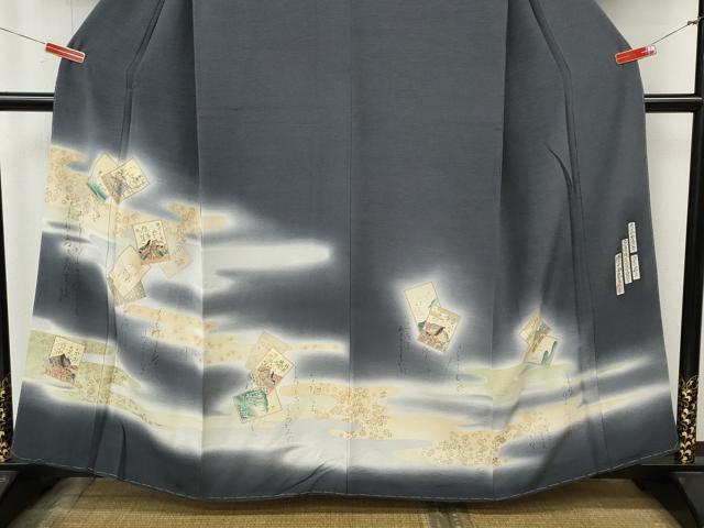 平和屋着物●友禅師・京の名工・伝統工芸士・樽本伊勢蔵　色留袖　百人一首　暈し染め　金彩　正絹　逸品　未使用　CABM9323ut
