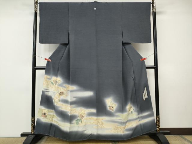 平和屋着物●友禅師・京の名工・伝統工芸士・樽本伊勢蔵　色留袖　百人一首　暈し染め　金彩　正絹　逸品　未使用　CABM9323ut
