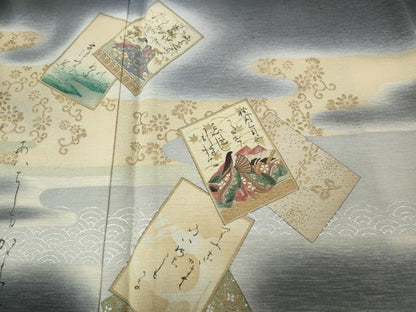 平和屋着物●友禅師・京の名工・伝統工芸士・樽本伊勢蔵　色留袖　百人一首　暈し染め　金彩　正絹　逸品　未使用　CABM9323ut
