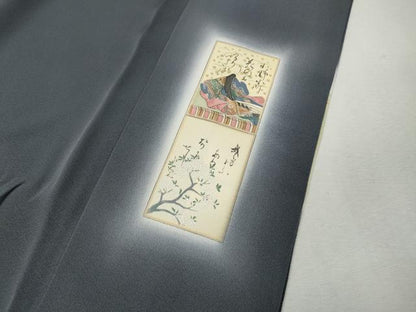平和屋着物●友禅師・京の名工・伝統工芸士・樽本伊勢蔵　色留袖　百人一首　暈し染め　金彩　正絹　逸品　未使用　CABM9323ut