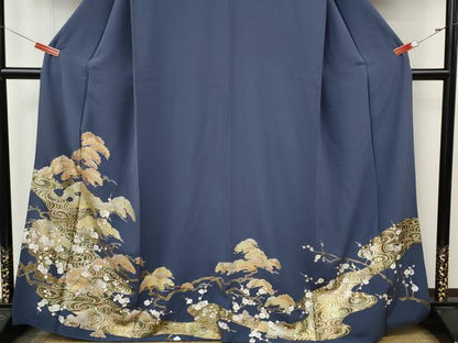 平和屋着物●豪華色留袖　流水松文　金彩　正絹　逸品　CABM9324ut