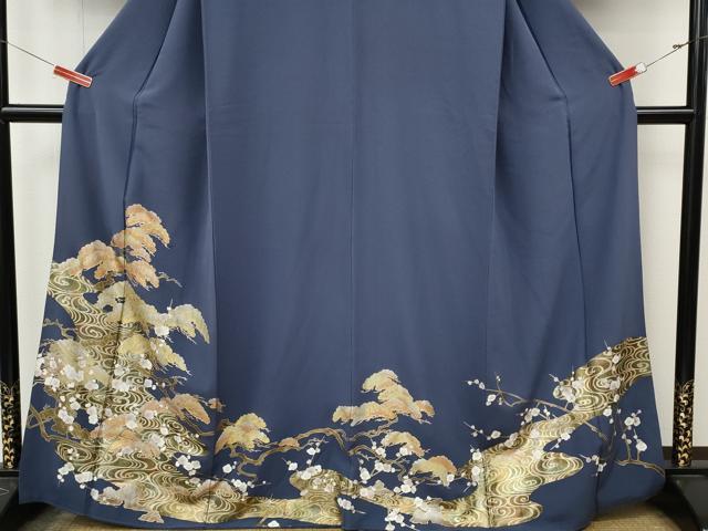 平和屋着物●豪華色留袖　流水松文　金彩　正絹　逸品　CABM9324ut