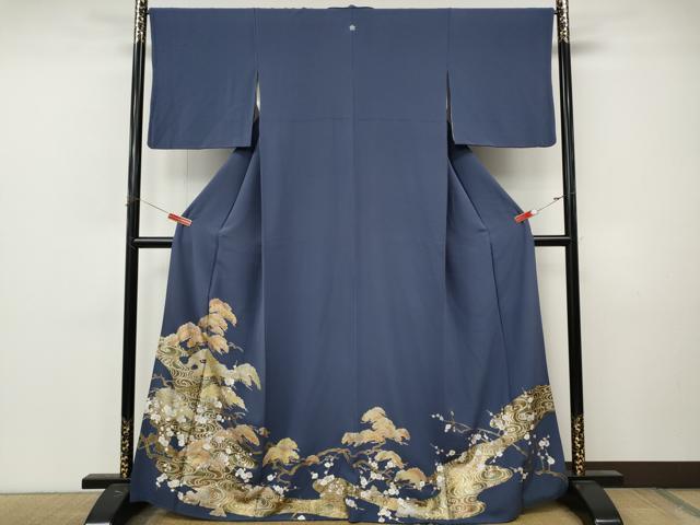 平和屋着物●豪華色留袖　流水松文　金彩　正絹　逸品　CABM9324ut