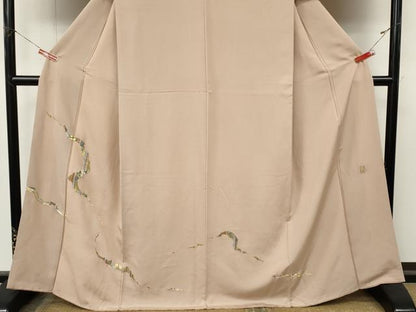 平和屋着物●色留訪問着　作家物　総刺繍　蔦の葉吉祥文　金銀糸　正絹　逸品　CABM9330ut