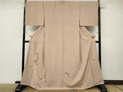平和屋着物●色留訪問着　作家物　総刺繍　蔦の葉吉祥文　金銀糸　正絹　逸品　CABM9330ut