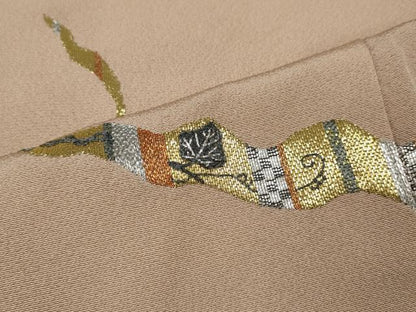 平和屋着物●色留訪問着　作家物　総刺繍　蔦の葉吉祥文　金銀糸　正絹　逸品　CABM9330ut