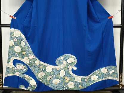 平和屋着物●訪問着　流水草花文　金彩　正絹　逸品　CABM9331ut