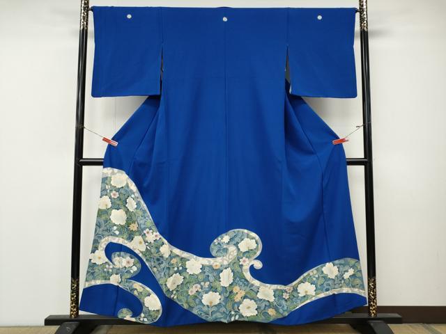 平和屋着物●訪問着　流水草花文　金彩　正絹　逸品　CABM9331ut