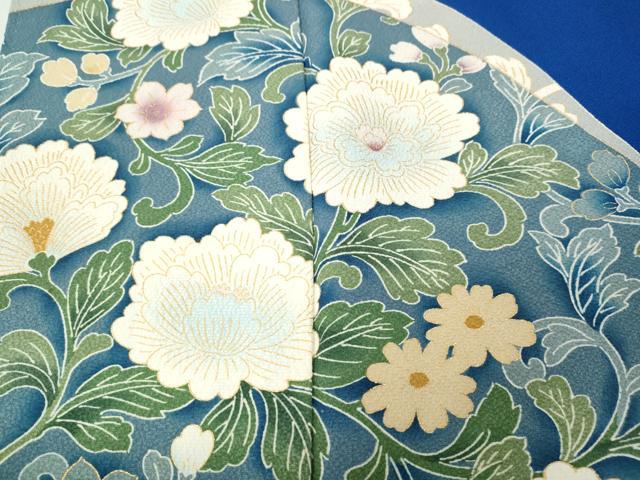 平和屋着物●訪問着　流水草花文　金彩　正絹　逸品　CABM9331ut