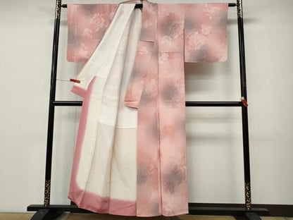 平和屋着物●上質な小紋　地紋起こし　草花文　暈し染め　正絹　逸品　CABM9334ut