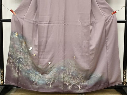 平和屋着物●訪問着　飛鶴草木文　正絹　逸品　CABM9335ut