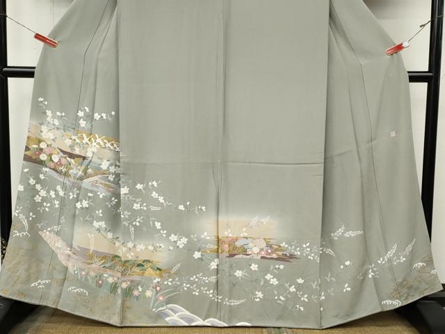 平和屋着物●豪華色留袖　作家物　飛鶴船草花文　暈し染め　金彩　正絹　逸品　CABM9336ut
