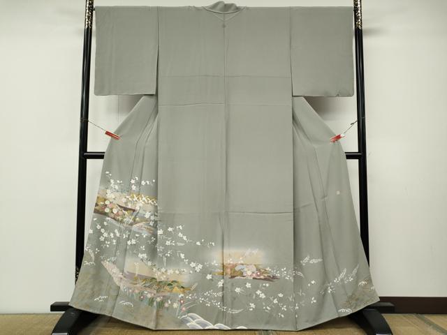 平和屋着物●豪華色留袖　作家物　飛鶴船草花文　暈し染め　金彩　正絹　逸品　CABM9336ut