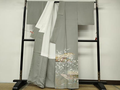 平和屋着物●豪華色留袖　作家物　飛鶴船草花文　暈し染め　金彩　正絹　逸品　CABM9336ut
