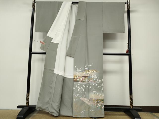 平和屋着物●豪華色留袖　作家物　飛鶴船草花文　暈し染め　金彩　正絹　逸品　CABM9336ut