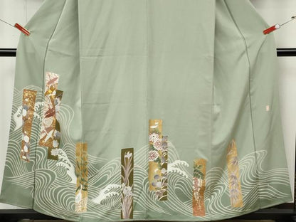 平和屋着物●豪華色留袖　作家物　駒刺繍　短冊重ね飛鶴花文　暈し染め　正絹　逸品　CABM9338ut