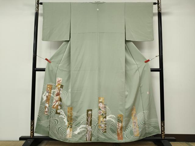 平和屋着物●豪華色留袖　作家物　駒刺繍　短冊重ね飛鶴花文　暈し染め　正絹　逸品　CABM9338ut