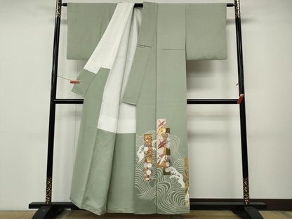 平和屋着物●豪華色留袖　作家物　駒刺繍　短冊重ね飛鶴花文　暈し染め　正絹　逸品　CABM9338ut