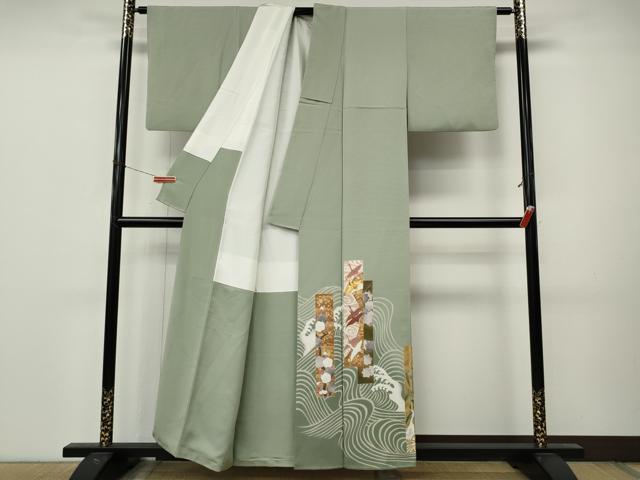 平和屋着物●豪華色留袖　作家物　駒刺繍　短冊重ね飛鶴花文　暈し染め　正絹　逸品　CABM9338ut
