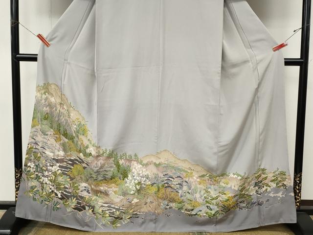 平和屋着物●豪華色留袖　友禅　風景草木文　暈し染め　正絹　逸品　CABM9339ut