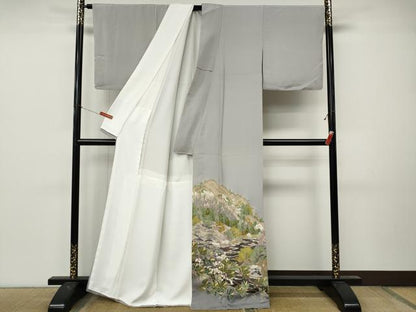 平和屋着物●豪華色留袖　友禅　風景草木文　暈し染め　正絹　逸品　CABM9339ut