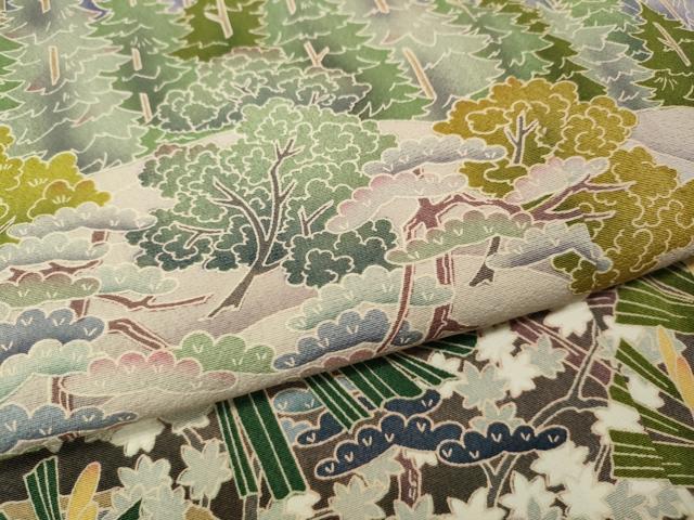 平和屋着物●豪華色留袖　友禅　風景草木文　暈し染め　正絹　逸品　CABM9339ut