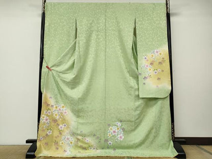 平和屋着物●豪華振袖　舞桜文　暈し染め　正絹　逸品　CABM9340ut